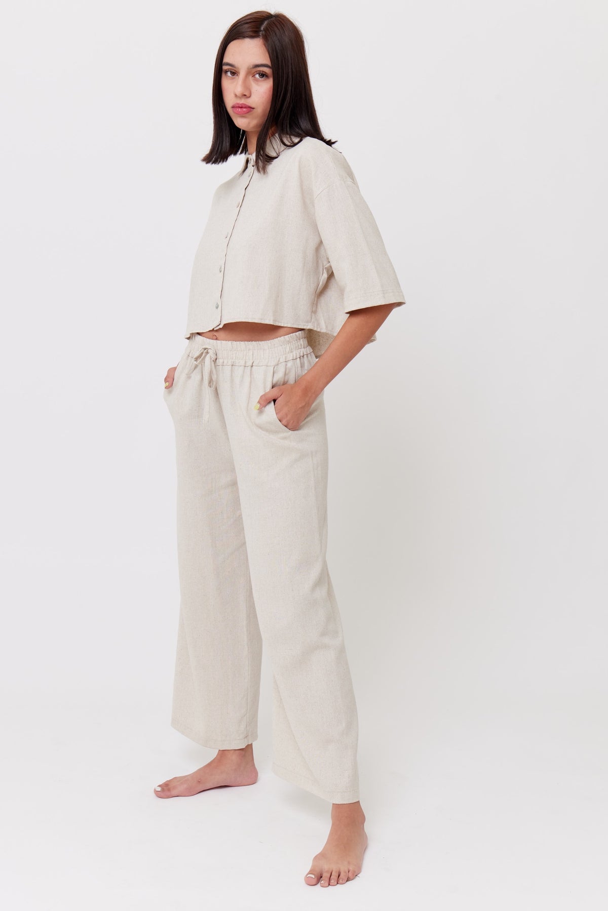 Camisa cropped y culotte